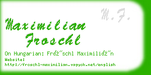maximilian froschl business card